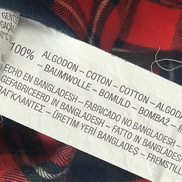 Zara | Trafaluc roll tab long sleeve button up plaid red multicolor shirt top - Picture 14 of 16